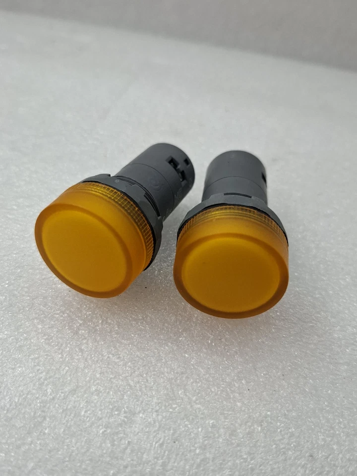 2x ABB PANEL MOUNT LED PILOT LIGHT TYPE C- YELLOW (GB/T 14048.5) - NEW 24 AC/DC